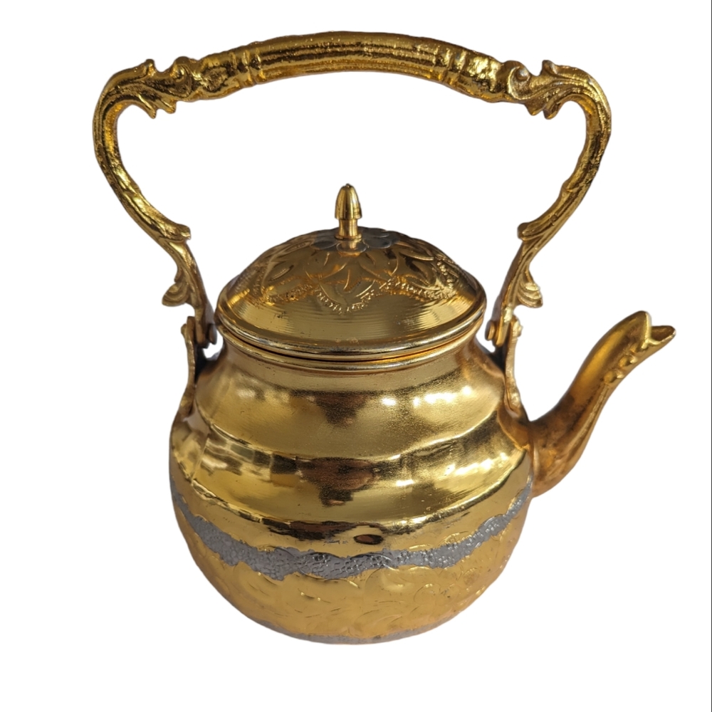Brass  Tea Pot Kettle Mid-century Middle Eastern Vintage